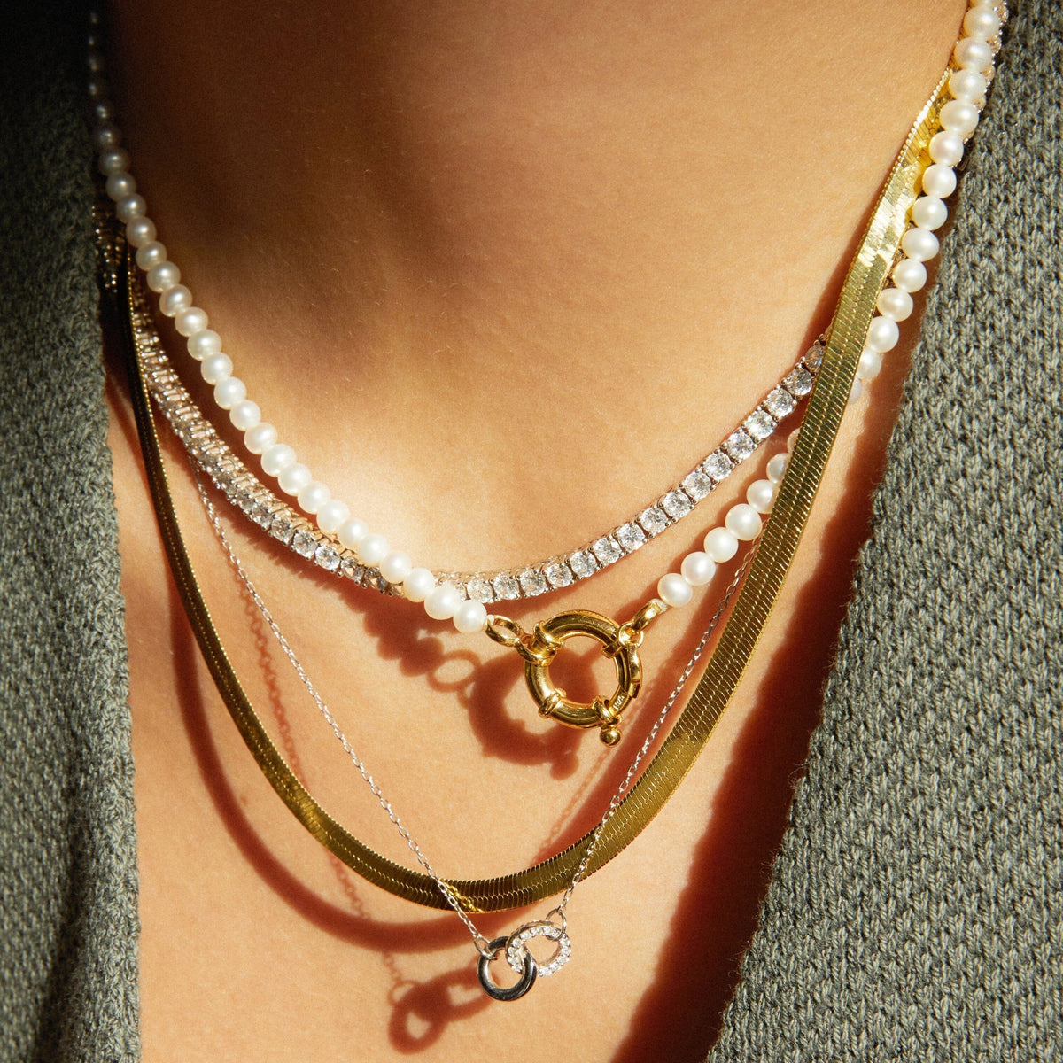 Lab Grown White Sapphire Tennis Necklace