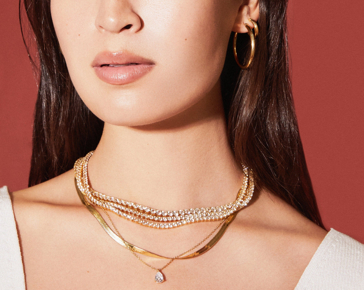 Lab Grown White Sapphire Tennis Necklace