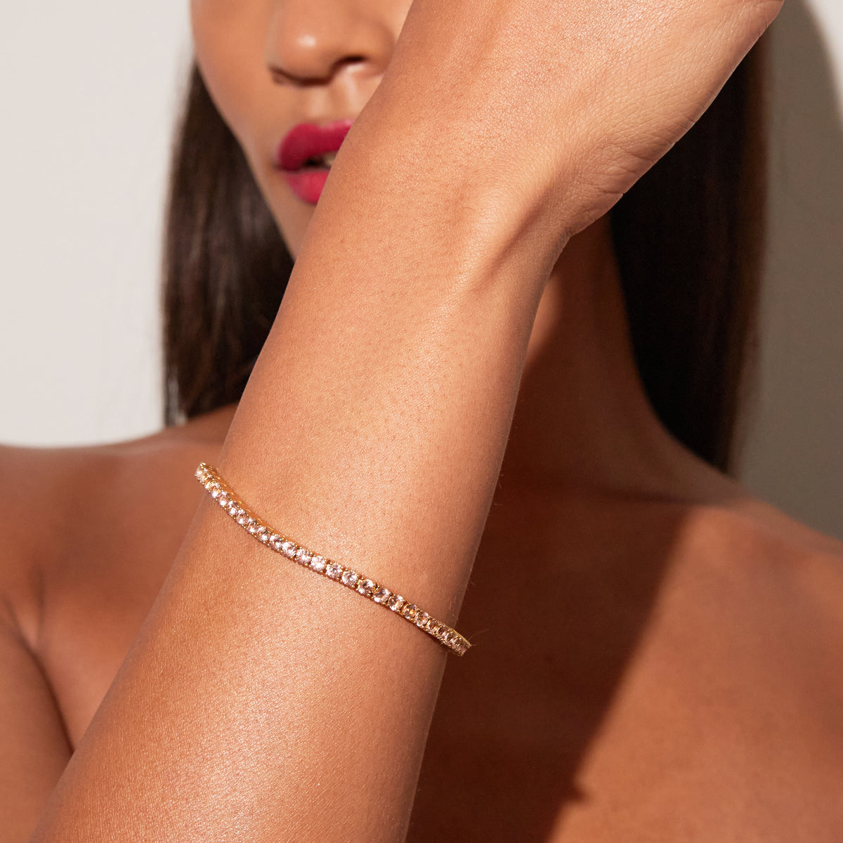 Lab Grown Morganite Tennis Bracelet