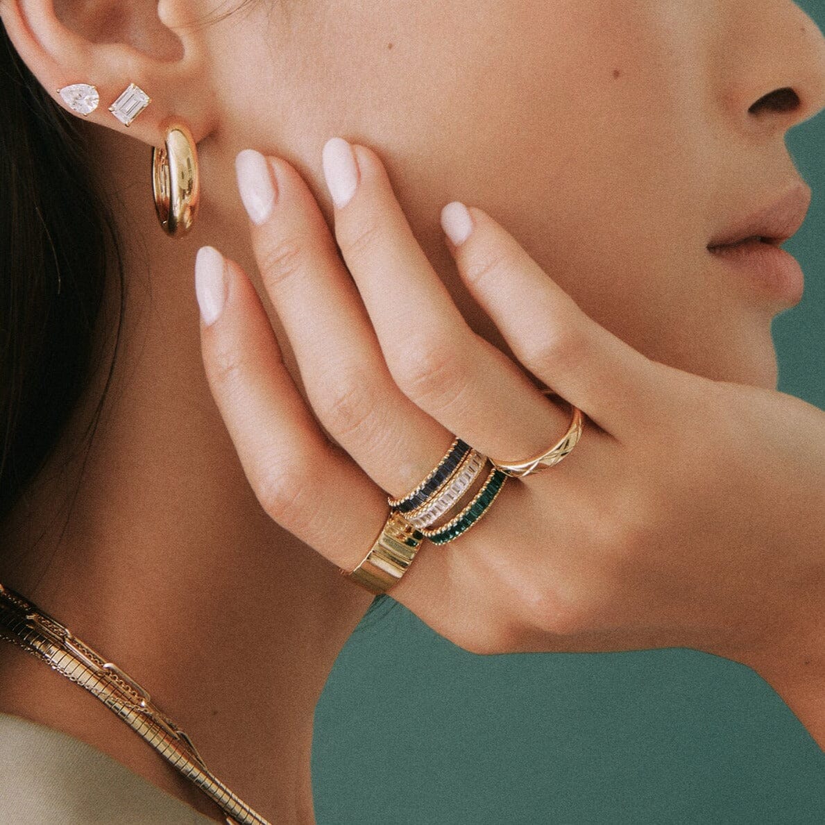 Lab Grown Blue Sapphire Baguette Eternity Ring