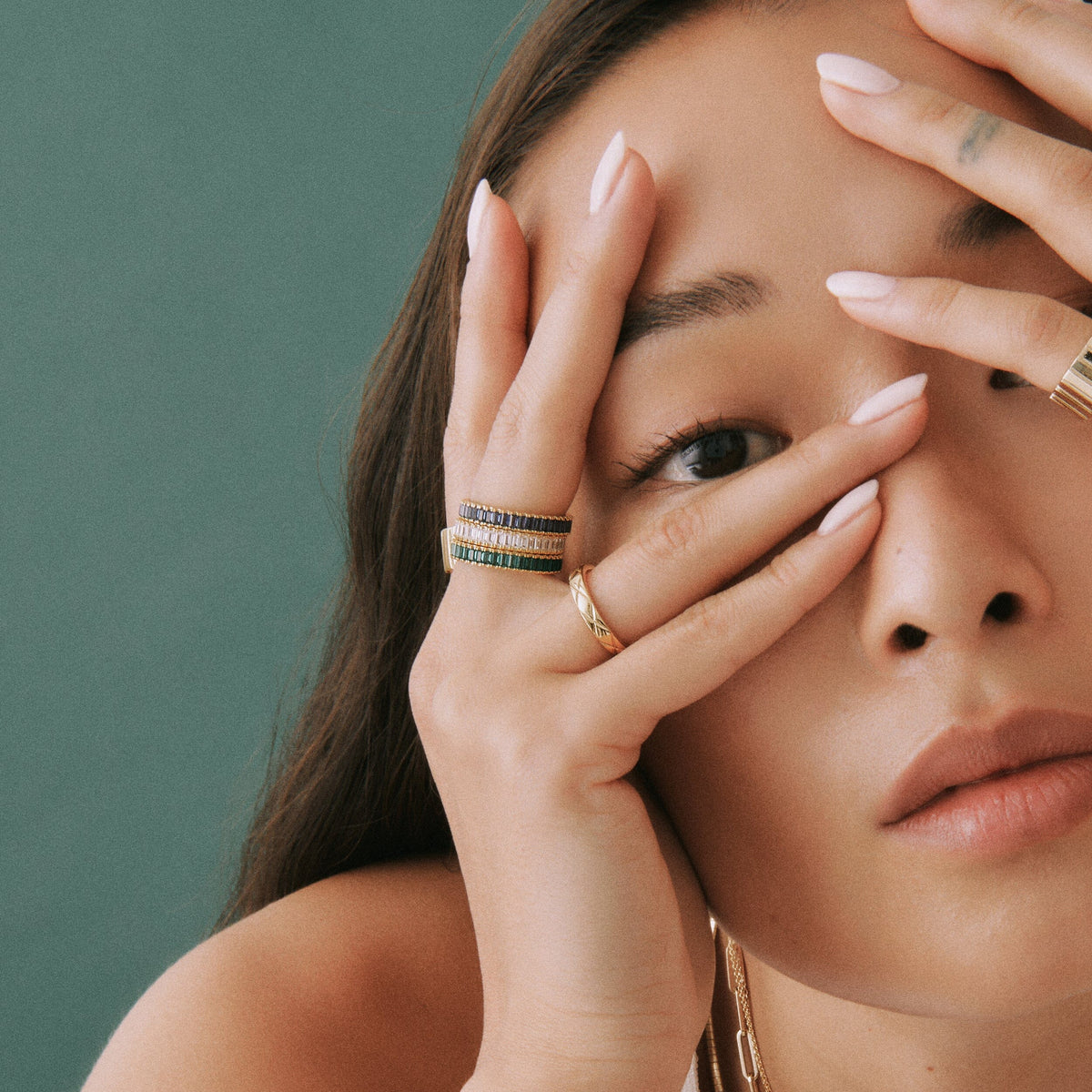 Lab Grown Blue Sapphire Baguette Eternity Ring