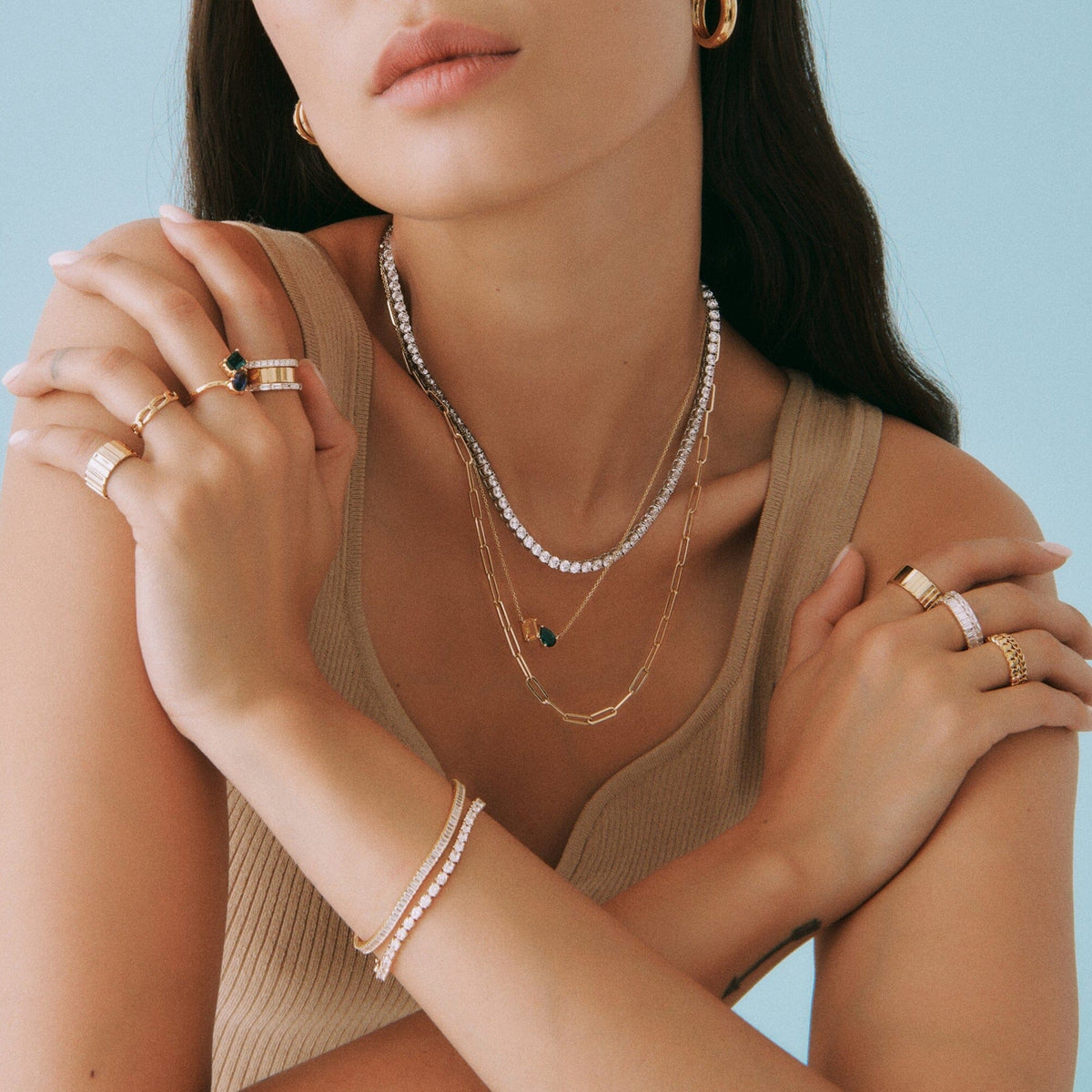 Lab Grown White Sapphire Tennis Necklace