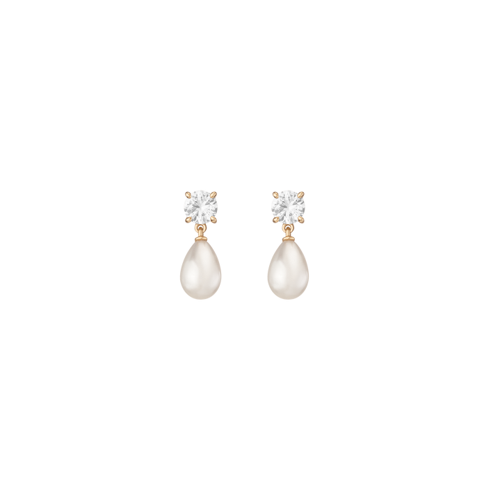 Lab Grown Diamond Pearl Drop Earrings