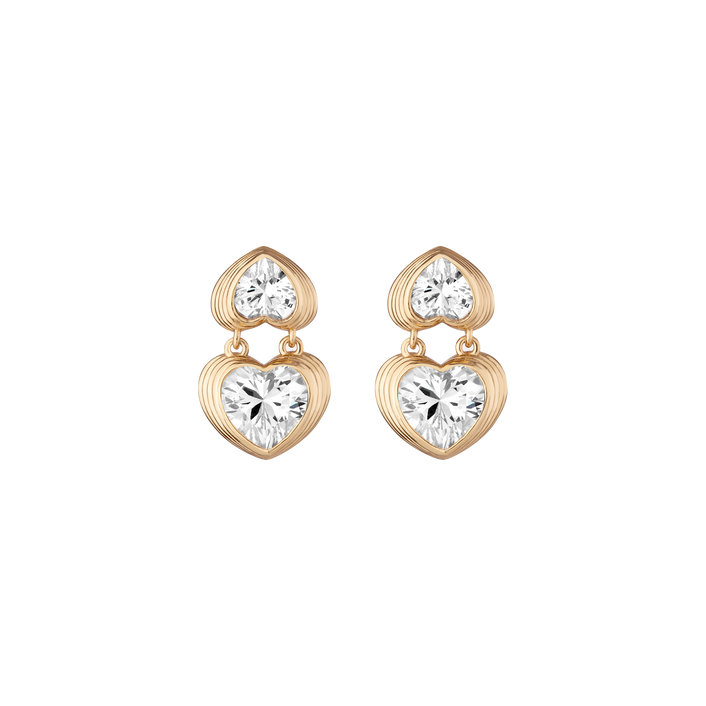 Radiant Heart Art Deco Drop Earrings