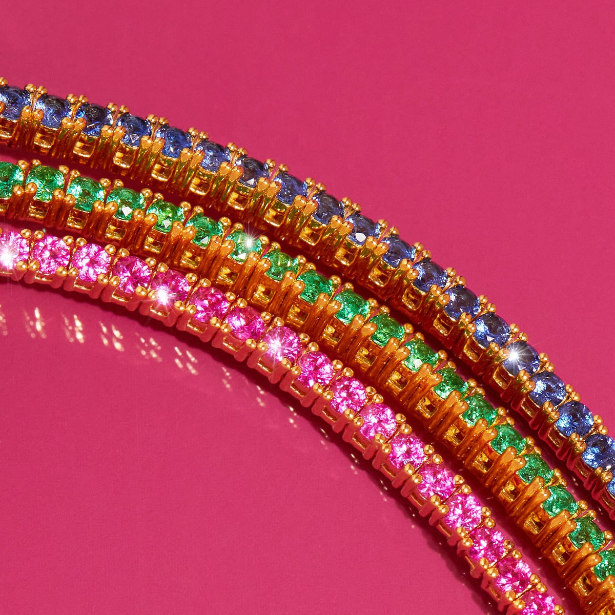 Lab Grown Green Emerald Tennis Bracelet