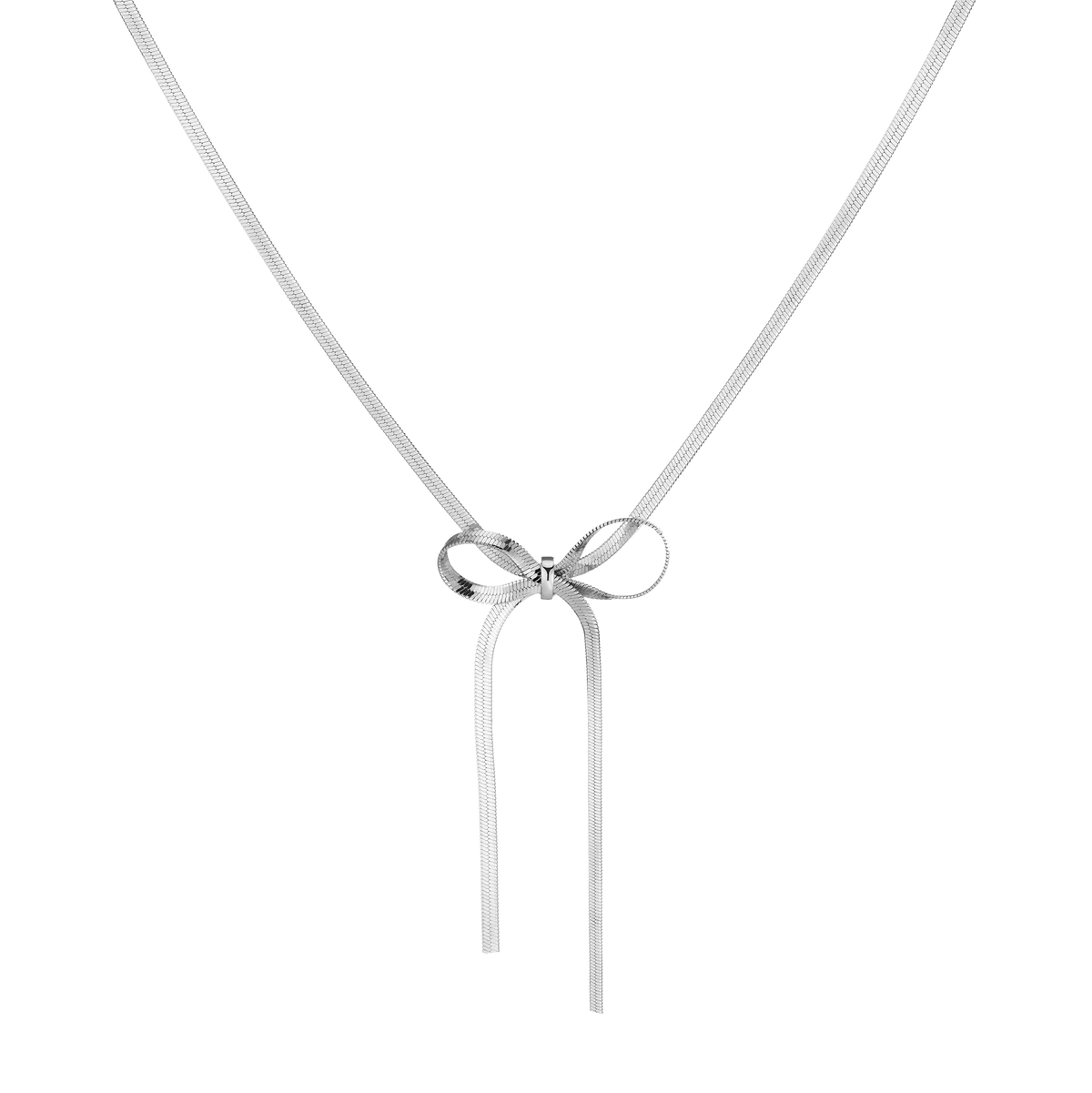 Herringbone Bow Choker Vermeil White Gold 14in 16in First