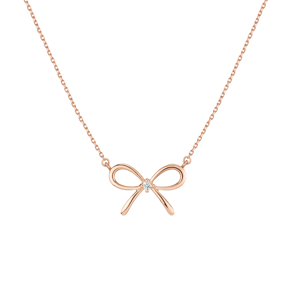 Lab Grown Diamond Bow Necklace