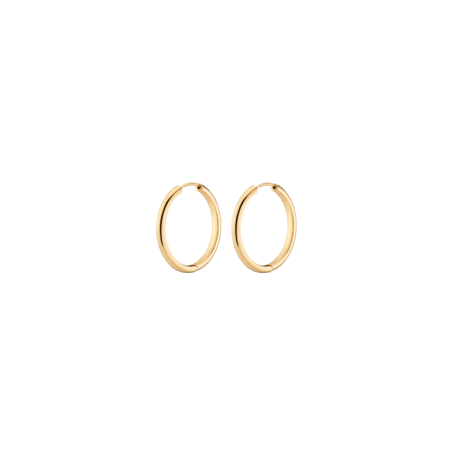 Medium Endless Gold Hoop Earrings 14k Yellow Gold Pair Single First