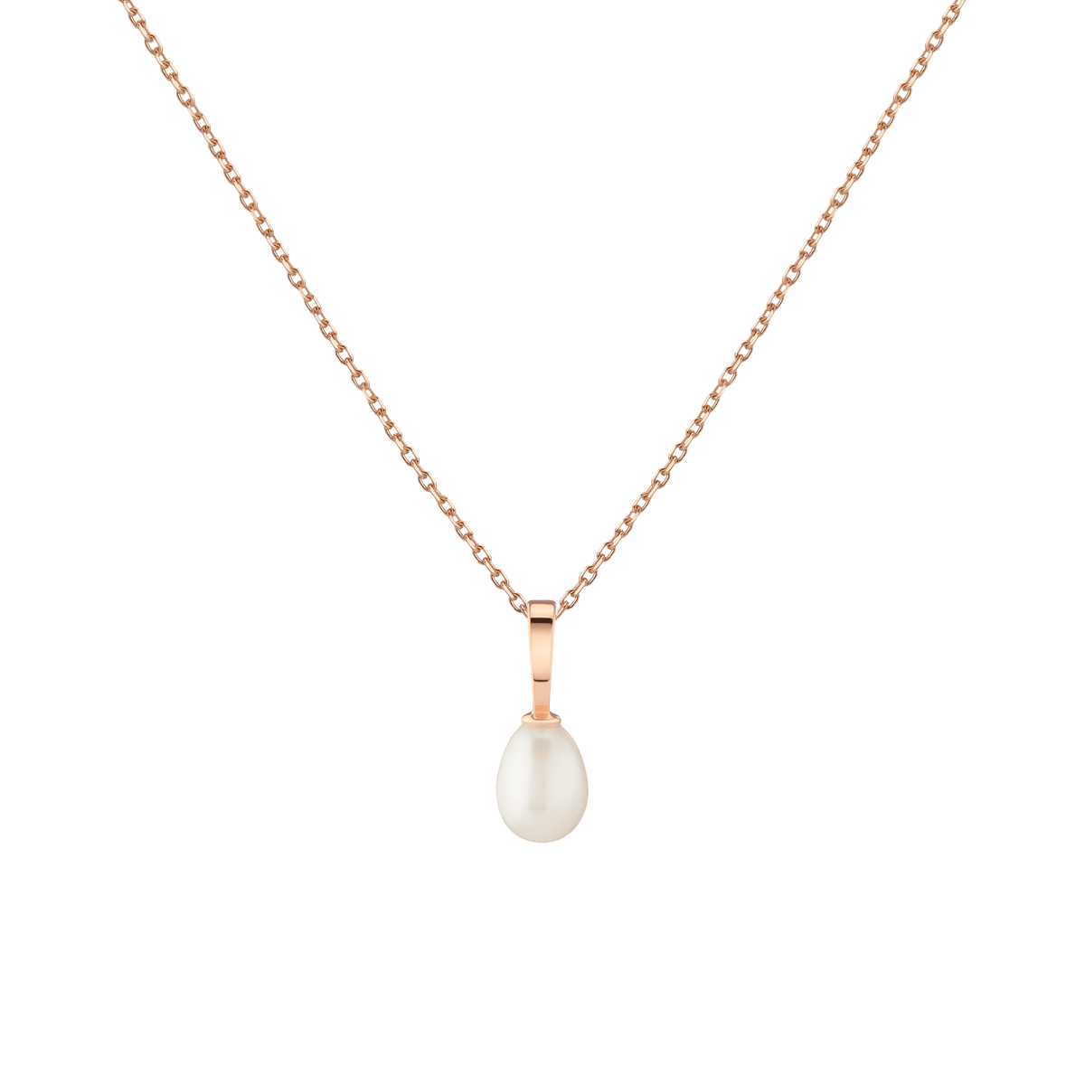 Mini Pearl Drop Necklace Vermeil 14k 18k Rose Gold 16.5in First