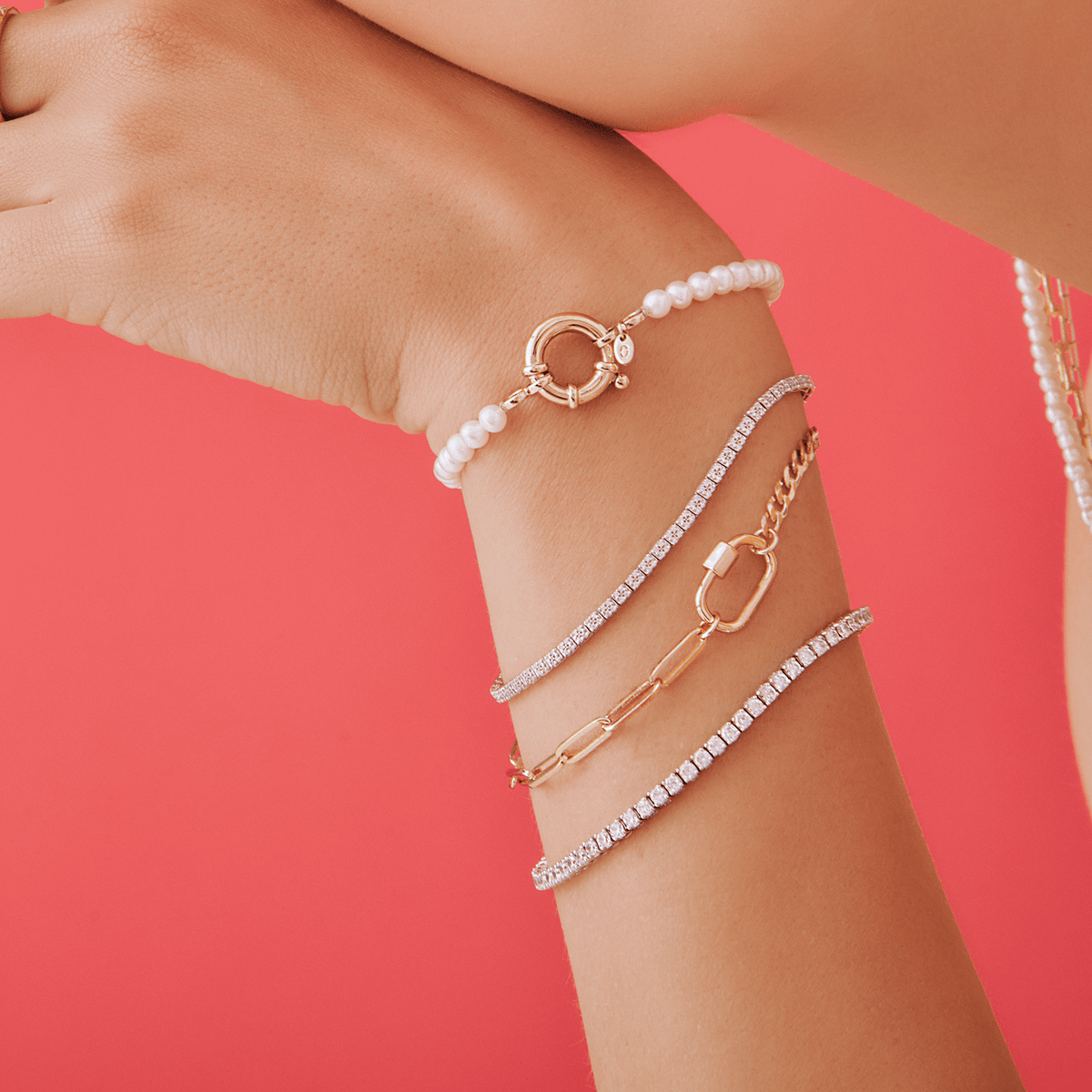 Diamond Cluster Tennis Bracelet