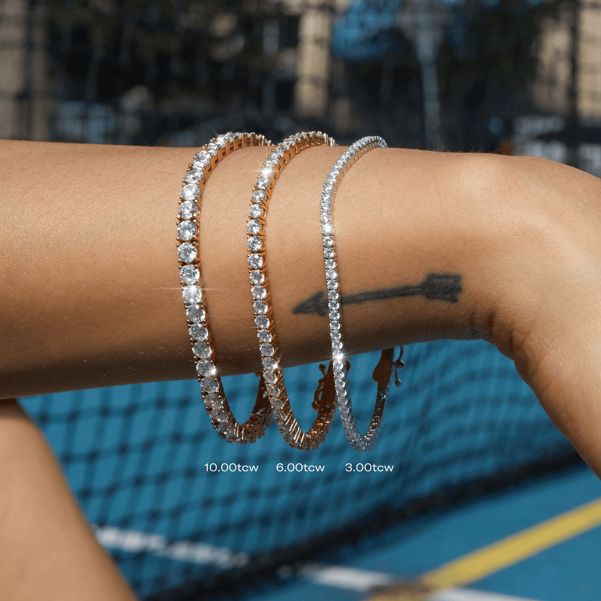 Lab Grown White Sapphire Tennis Bracelet