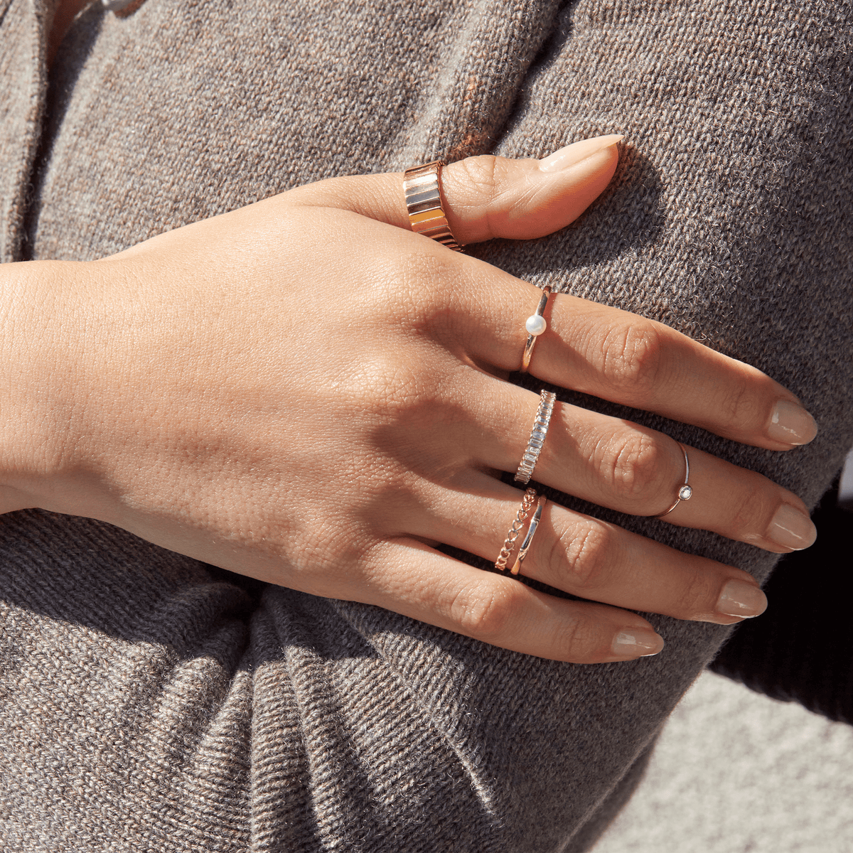 Lab Grown White Sapphire Baguette Eternity Ring