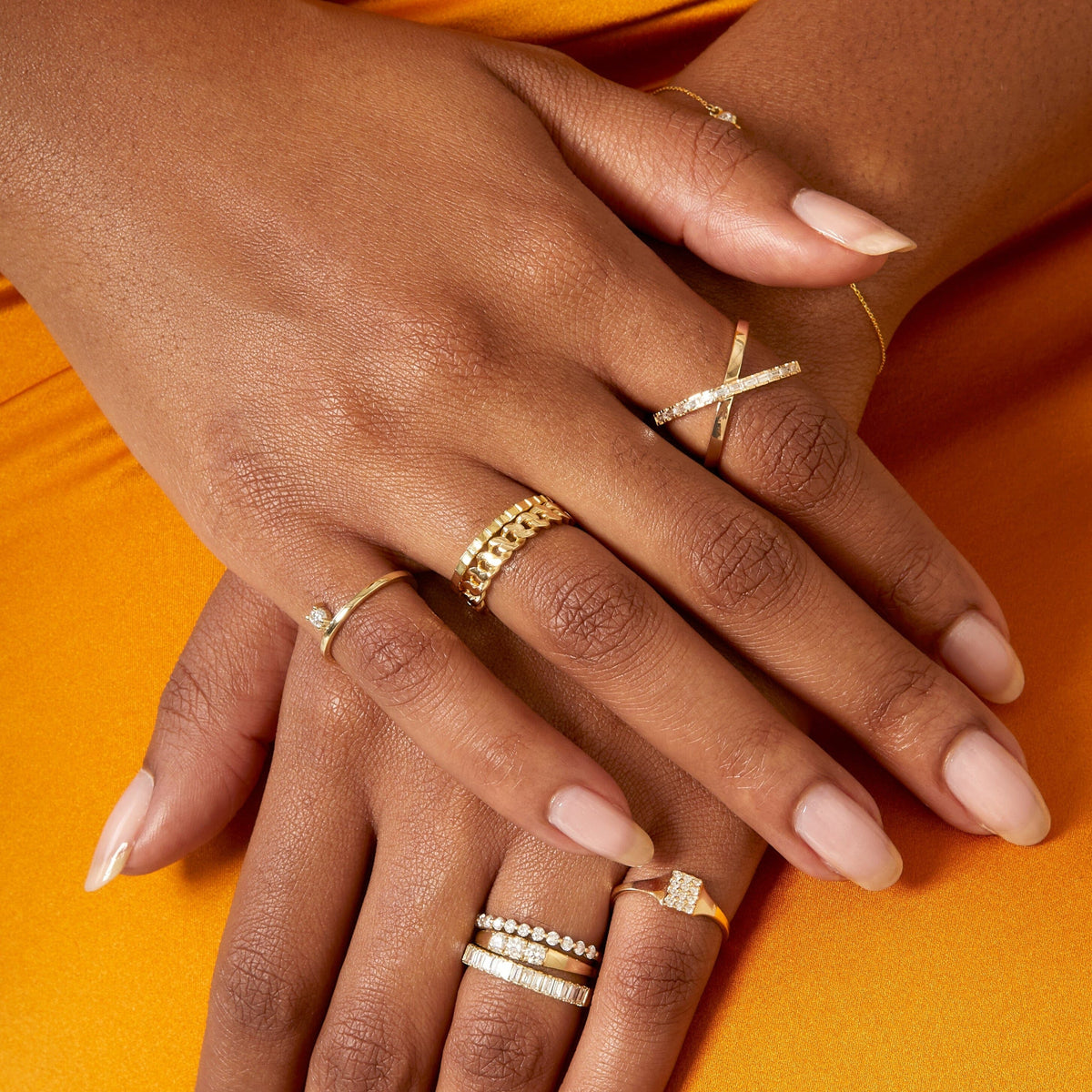 Half Diamond Baguette Ring