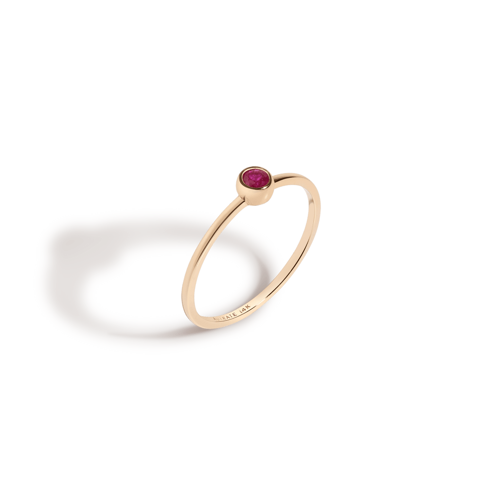 Aura - Birthstone Ring with A Pearl Center Stone & Diamond Accents 14K Rose Gold