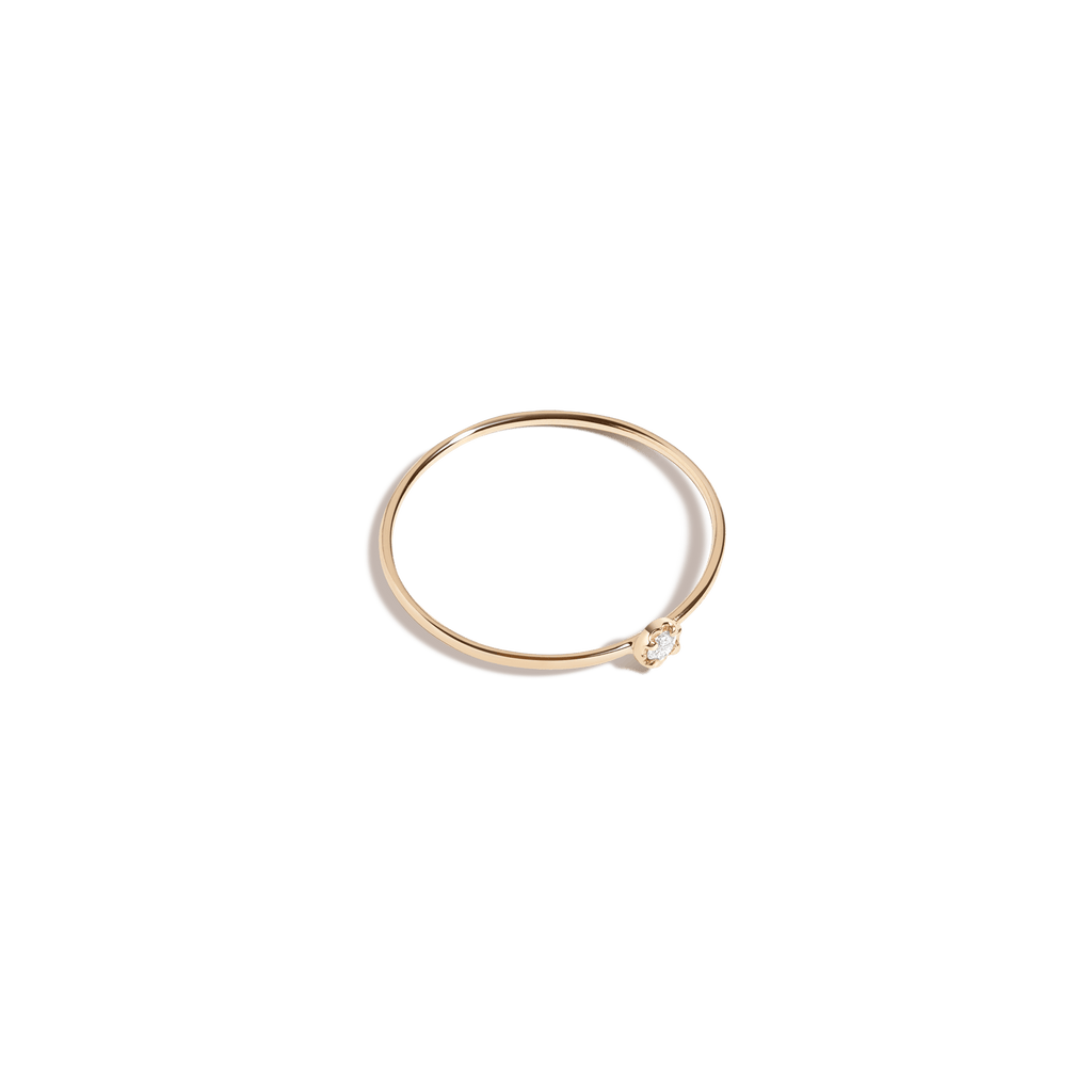 NY発! Mini Stackable Diamond Ring【AUratNewYork】18K 3種 Mini Stackable Diamond Ring in Yellow, Rose or White Gold