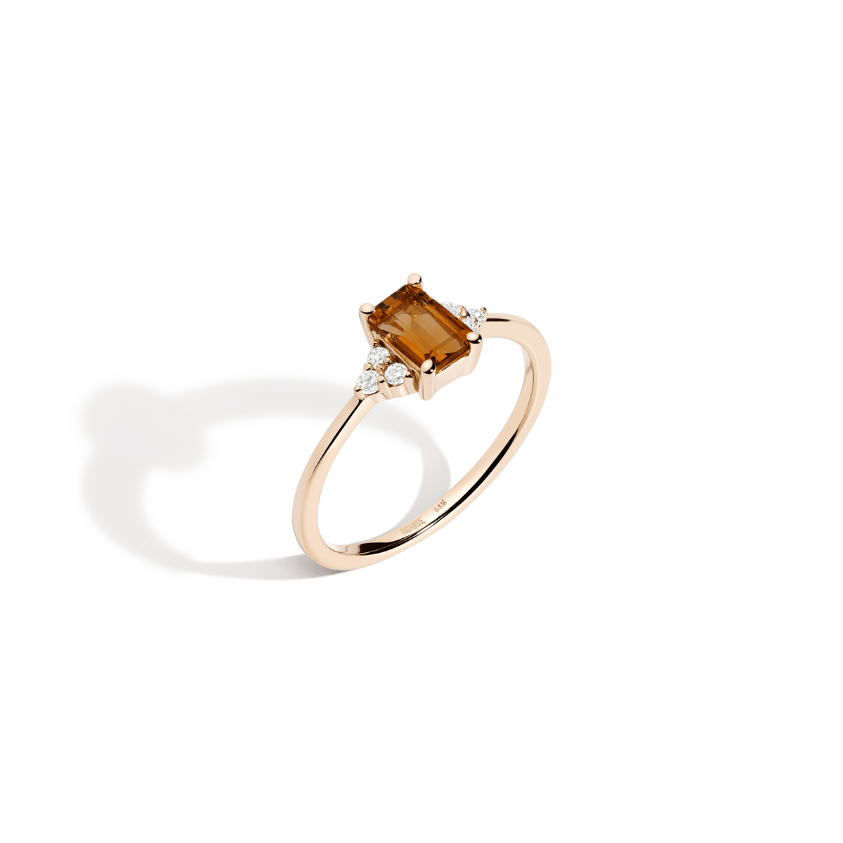 Vintage-Inspired Emerald Cut Ring - Citrine Vermeil 14K 18K Yellow Gold First