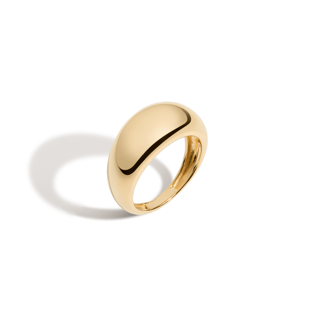 Gold Smooth Arch Ring in Yellow Rose or White Gold