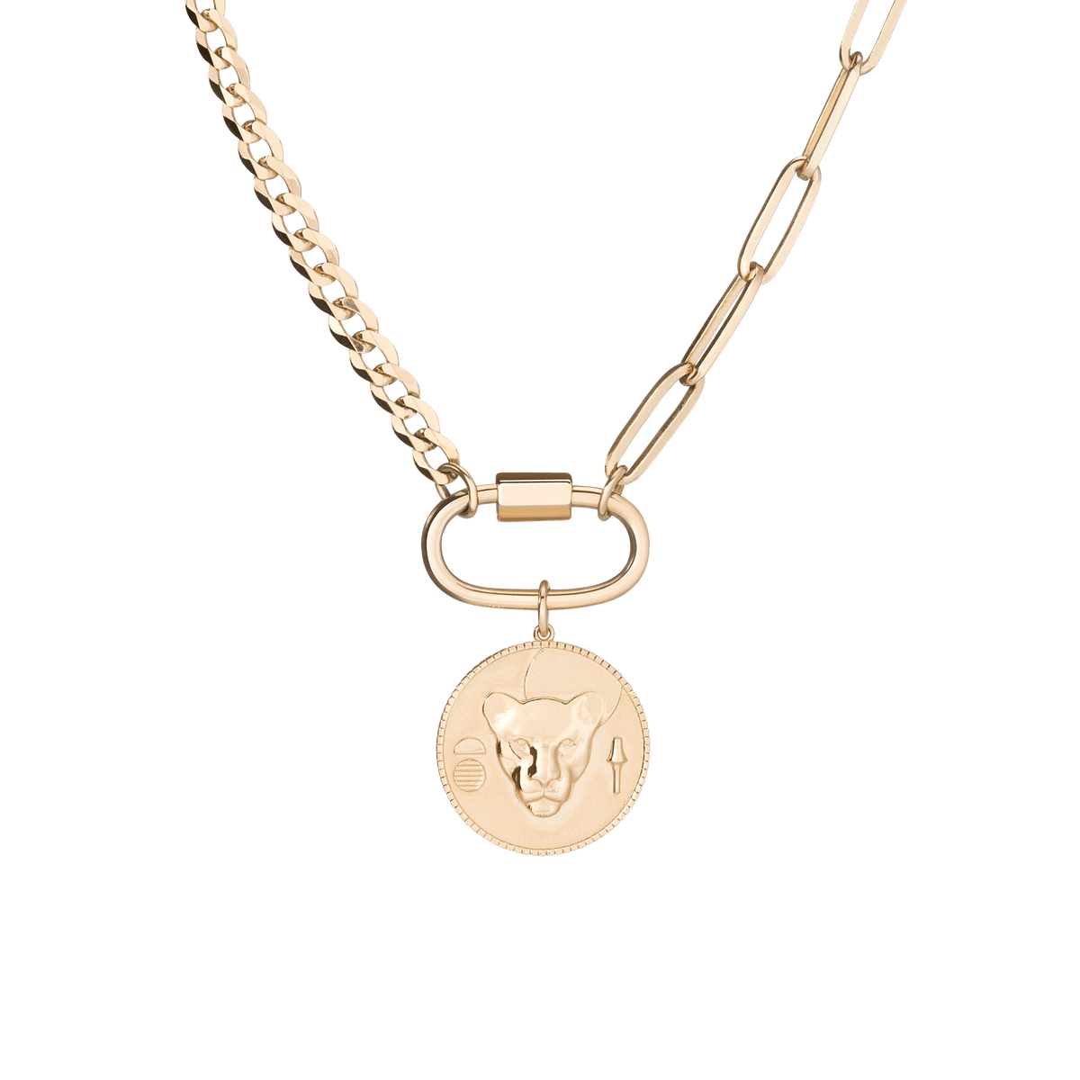 AURATE X KERRY: Lioness Pendant Necklace Vermeil Yellow Gold First