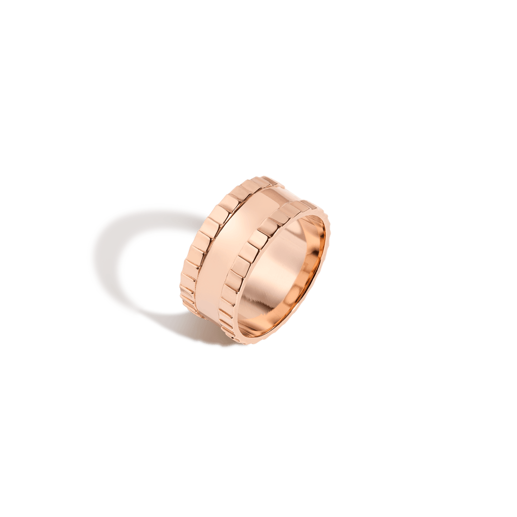 Resist Captivity Cigar Band Ring In 14ct Gold Vermeil With Garnet & White  Topaz, Self Published Jewellery