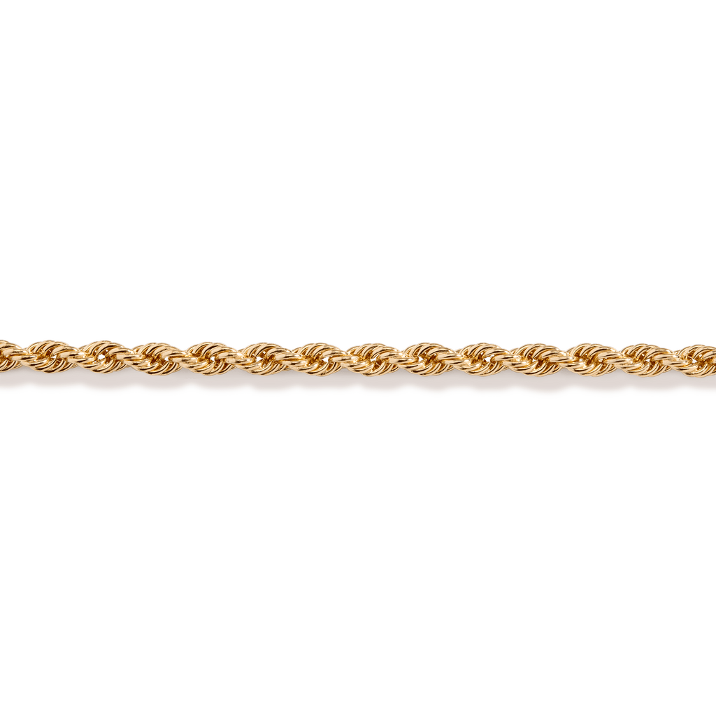 Gold Rope Chain Bracelet in Yellow, Rose or White Gold