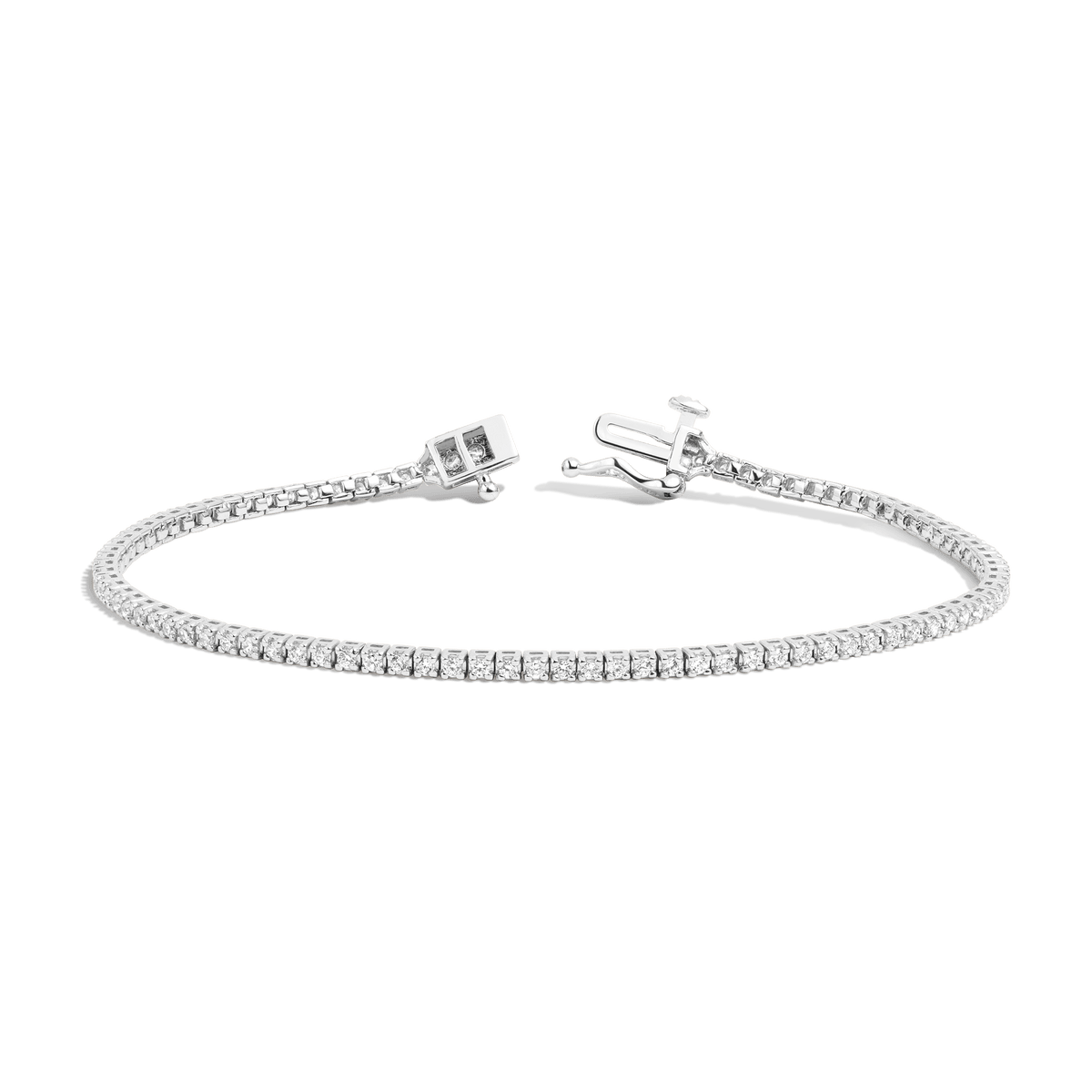 Dazzling Diamond Tennis Bracelet 14K 18K White Gold 6in 6.5in 7in 7.5in 1ct (Medium)