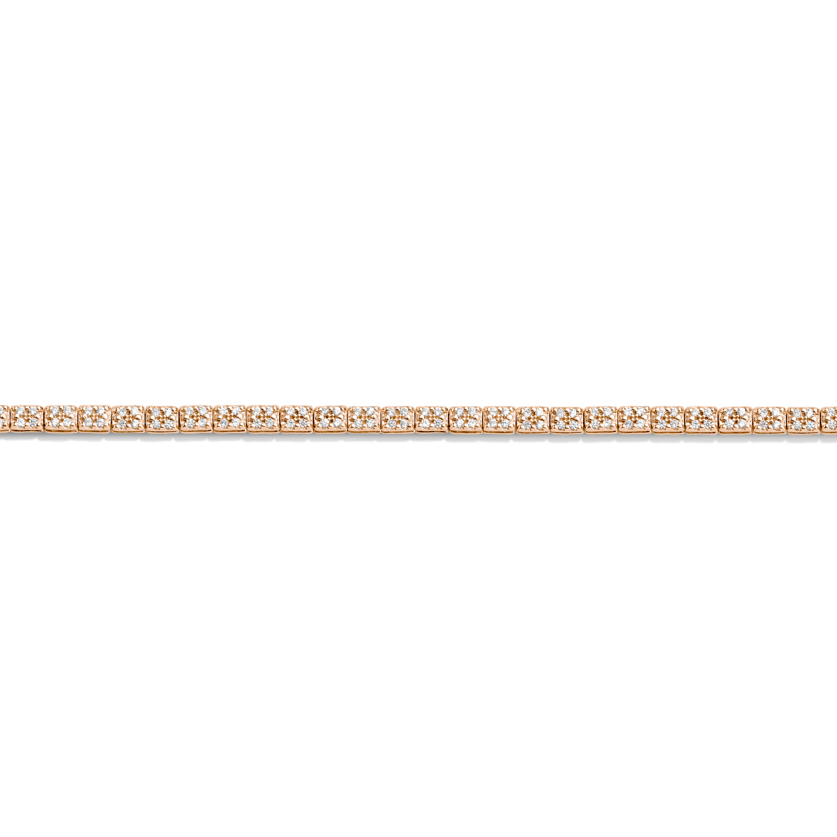 Diamond Cluster Tennis Bracelet 14k 18k Rose Gold 6.5in 7in 7.5in
