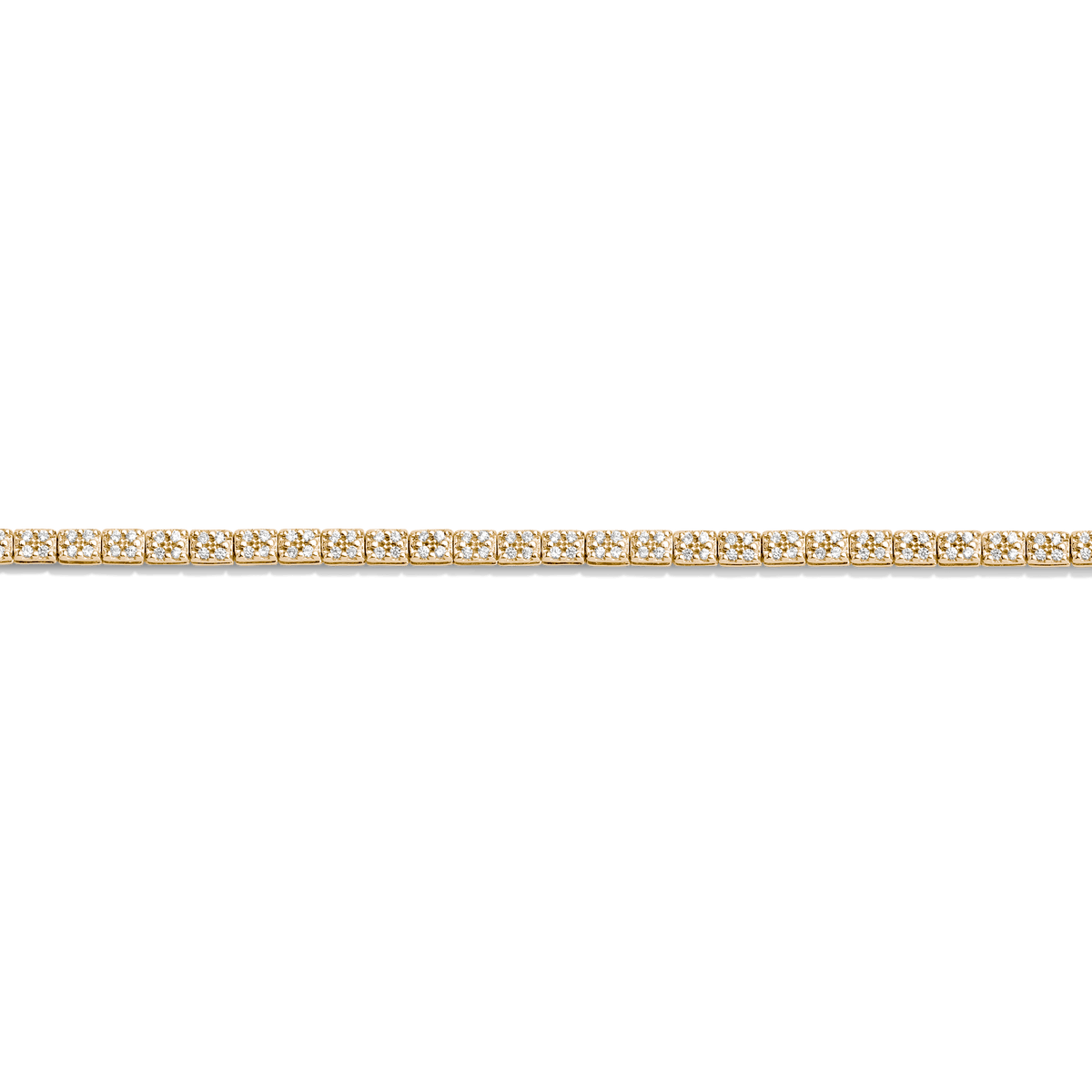 Diamond Cluster Tennis Bracelet 14k 18k Yellow Gold 6.5in 7in 7.5in