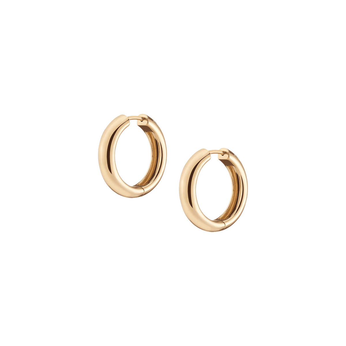 Medium Gold Chunky Hinged Hoop Earrings Vermeil 14K 18K Yellow Gold Single Pair First
