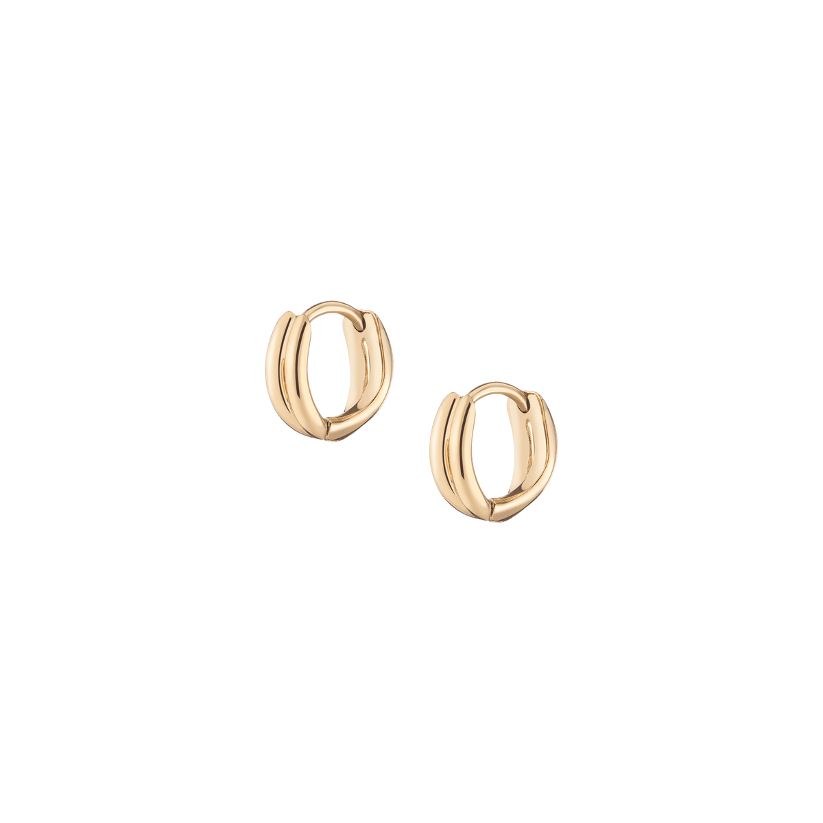 Crossover Huggie Earrings Vermeil 14k 18k Yellow Gold Pair Single 10mm First