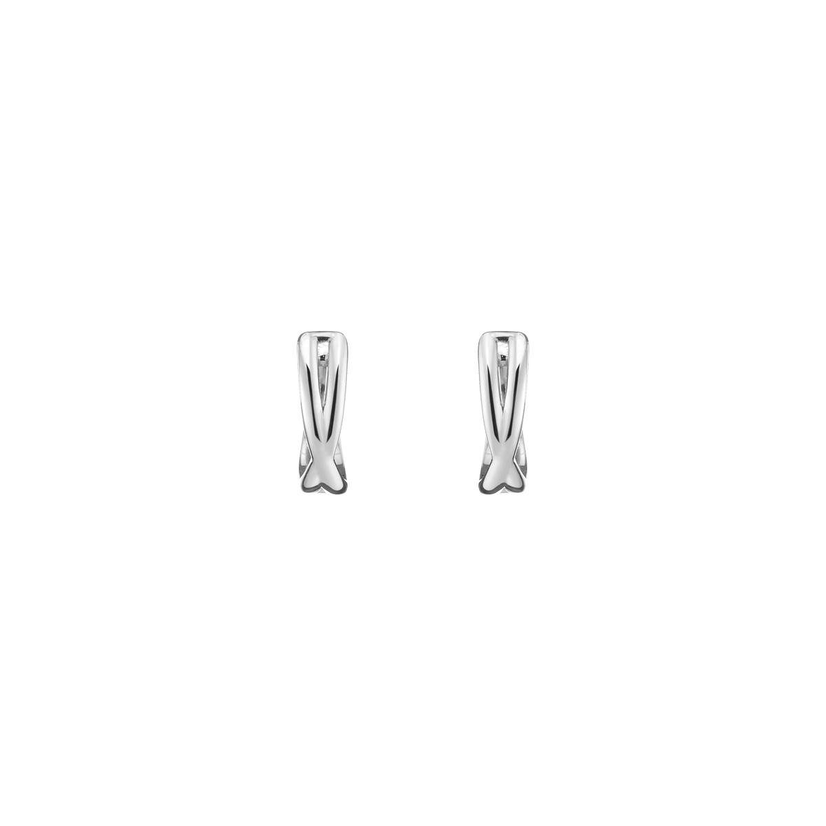 Crossover Huggie Earrings Vermeil 14k 18k White Gold Pair Single 15mm