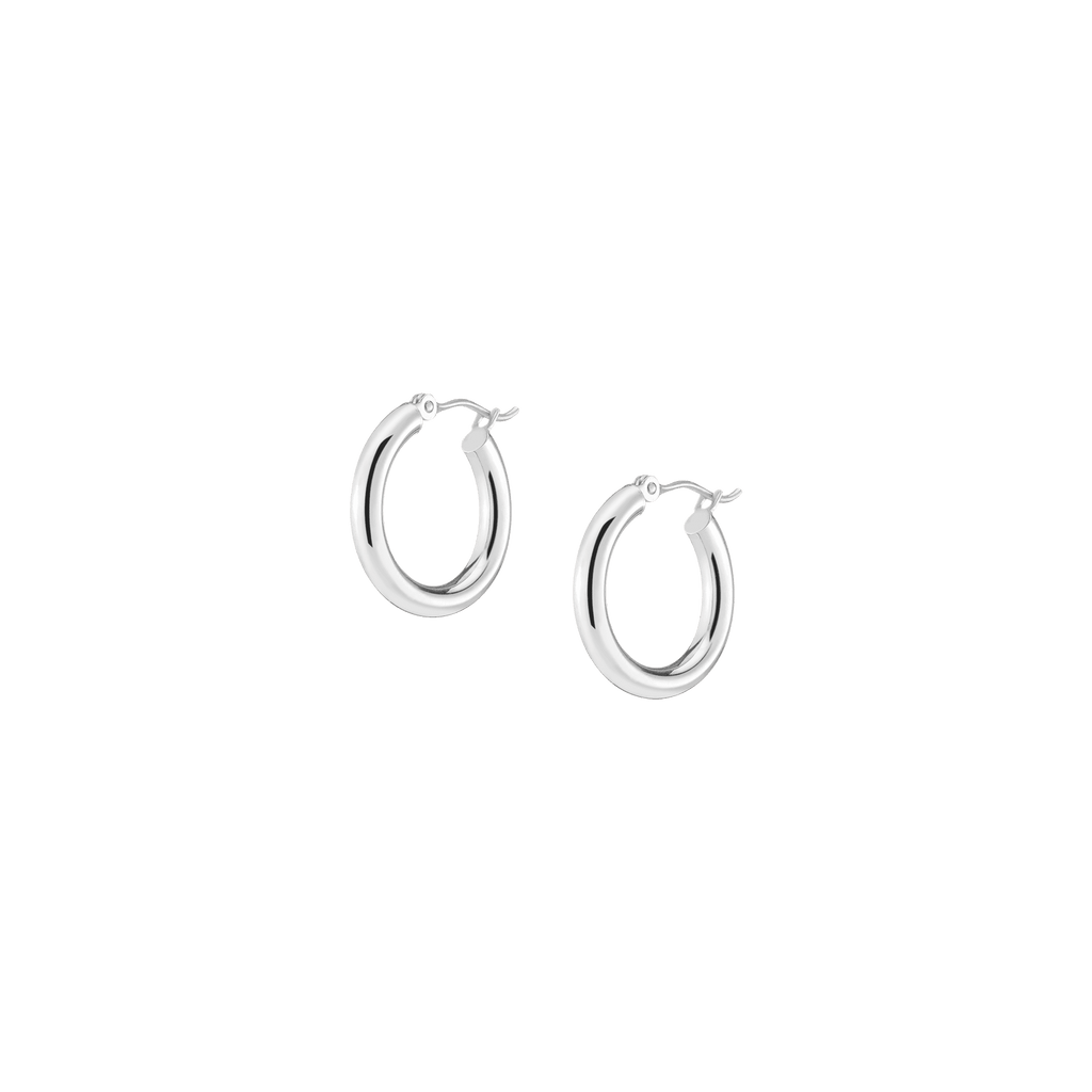 Elegant 925 Silver Filled Hoop Earrings With CZ - Women's Jewelry Gift Set