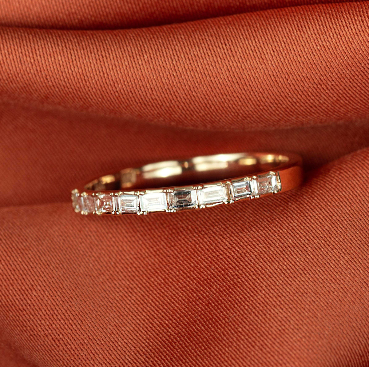 Half Diamond Baguette Ring