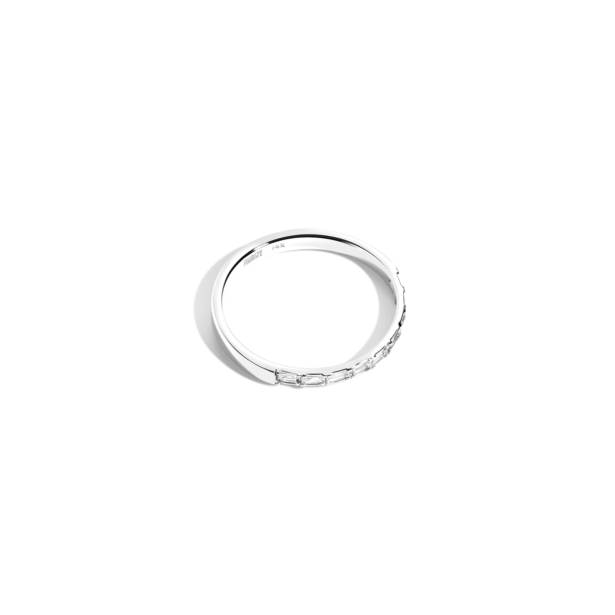 Baguette Half Horizontal Eternity Ring 14K 18K White Gold