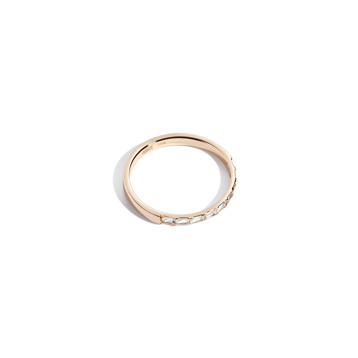 Baguette Half Horizontal Eternity Ring 14K 18K Yellow Gold
