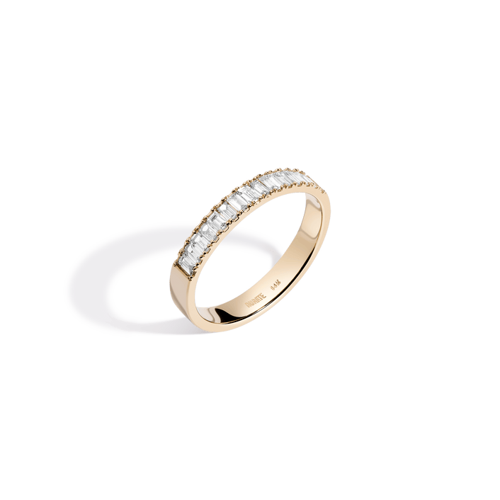 Bold Half Diamond Baguette Ring