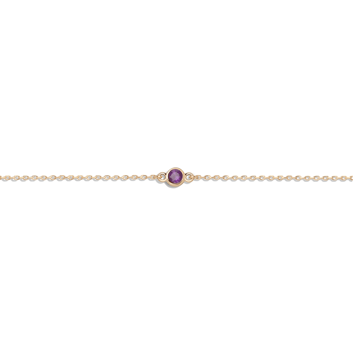 Birthstone Bracelet Amethyst - Feb 14K 18K Yellow Gold