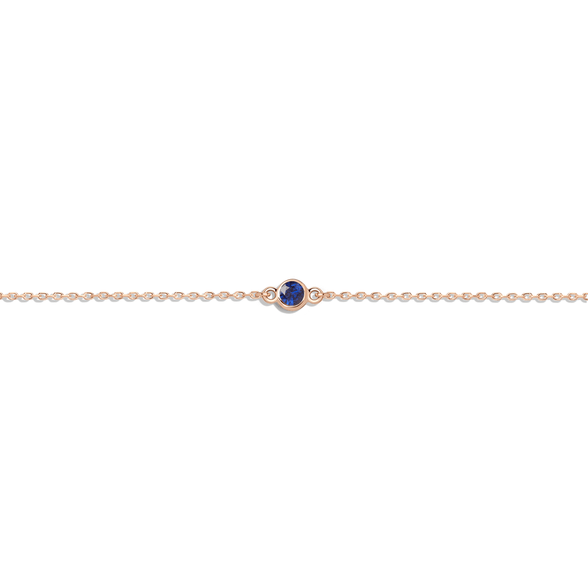 Birthstone Bracelet Blue Sapphire - Sep 14K 18K Rose Gold
