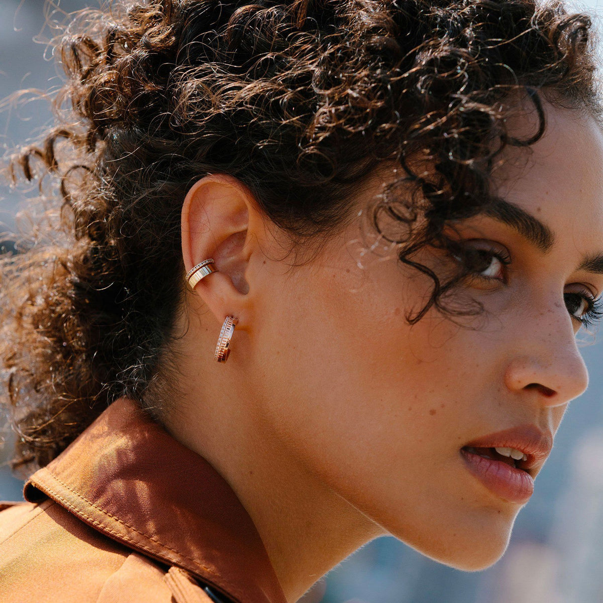 Mini Ear Cuff with Diamonds Lifestyle Model