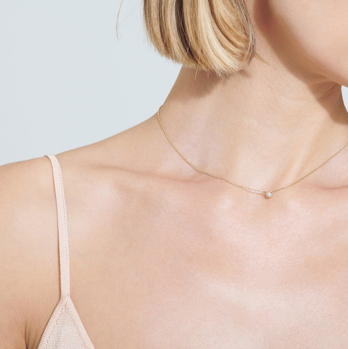 Mini Diamond Bezel Necklace