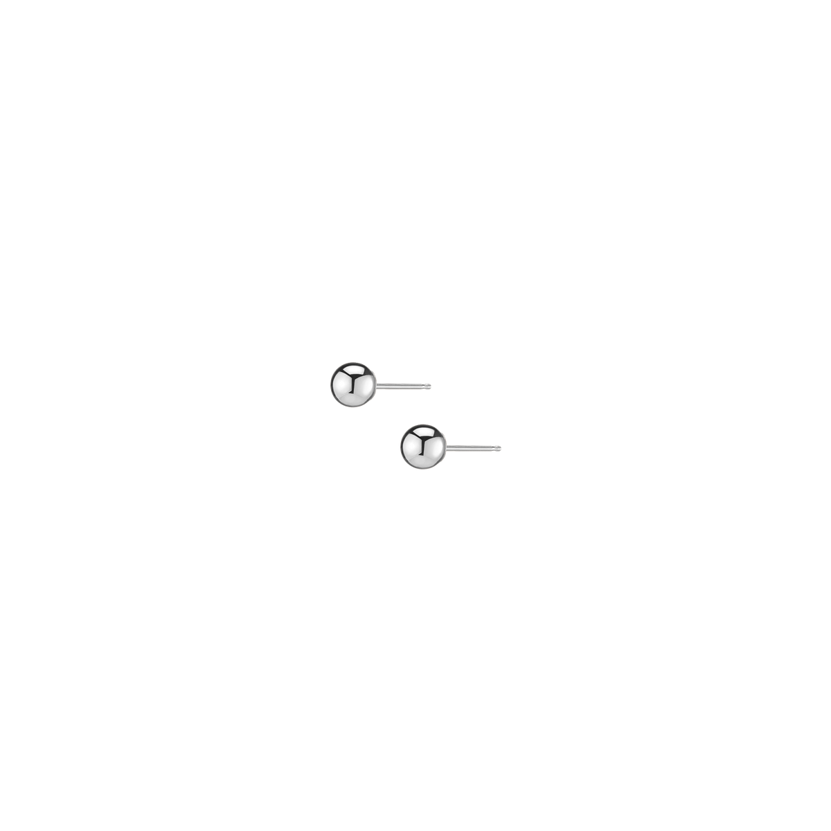 Gold Ball Studs 14k White Gold Single Pair 5 mm