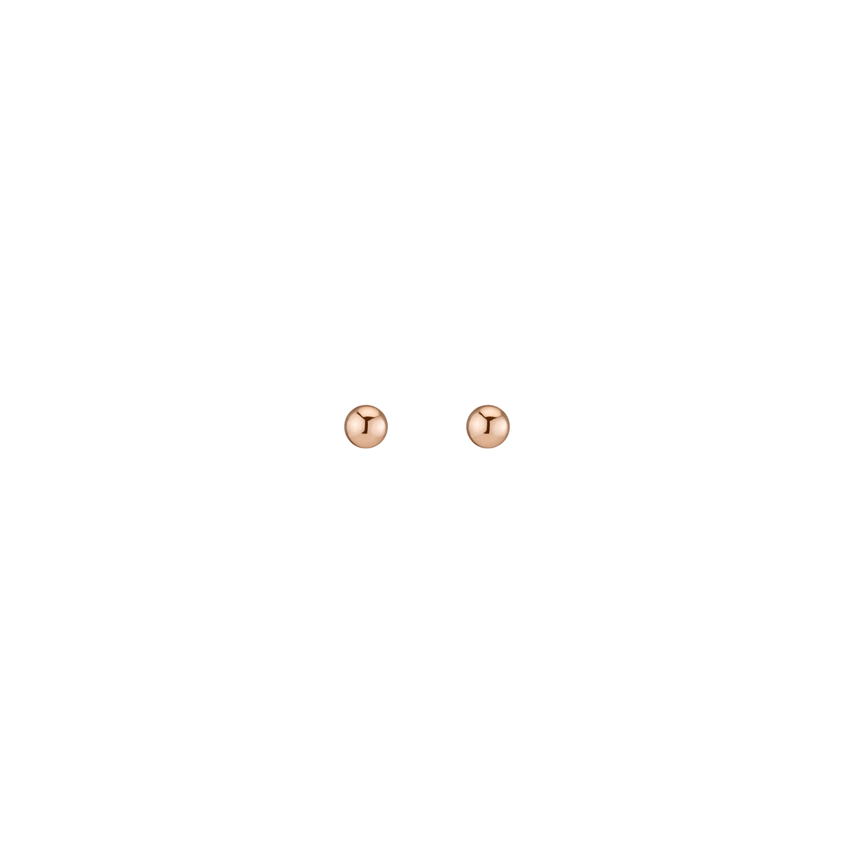 Gold Ball Studs 14k Rose Gold Single Pair 5 mm