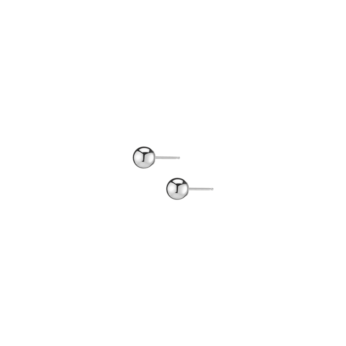 Gold Ball Studs 14k White Gold Single Pair 6 mm