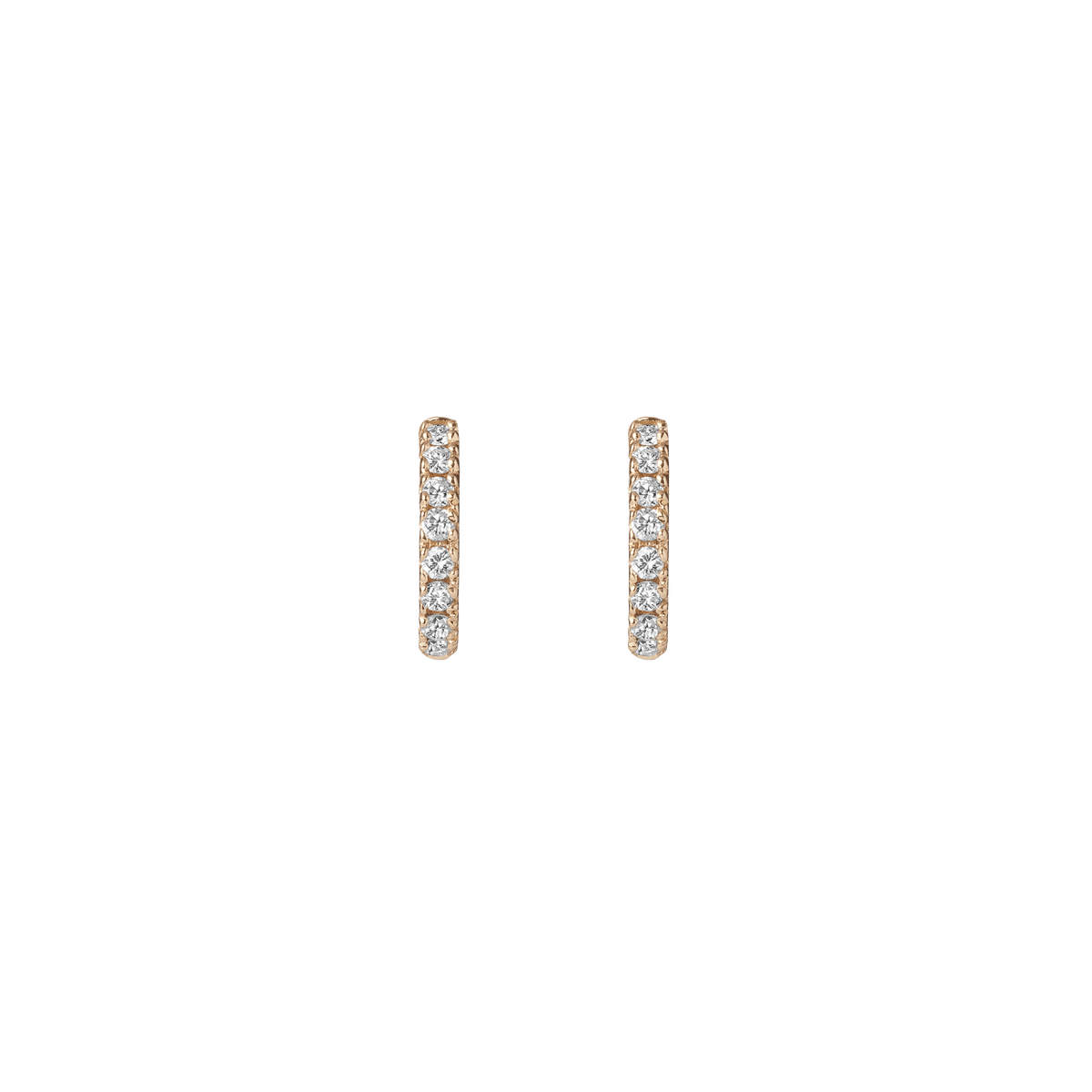 Huggie Earrings with White Diamonds Yellow Gold Vermeil 14k 18k Pair | Single |