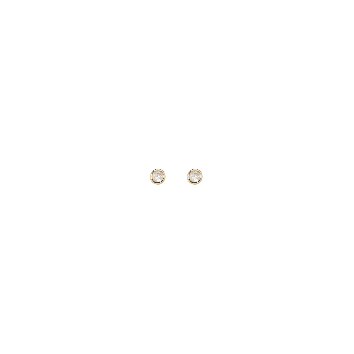Birthstone Studs Moonstone - Jun 14K 18K Yellow Gold Single | Pair