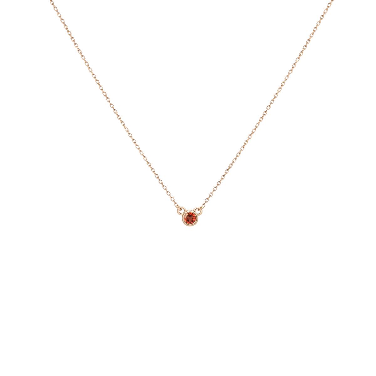 Birthstone Necklace Garnet - Jan 14K 18K Yellow Gold