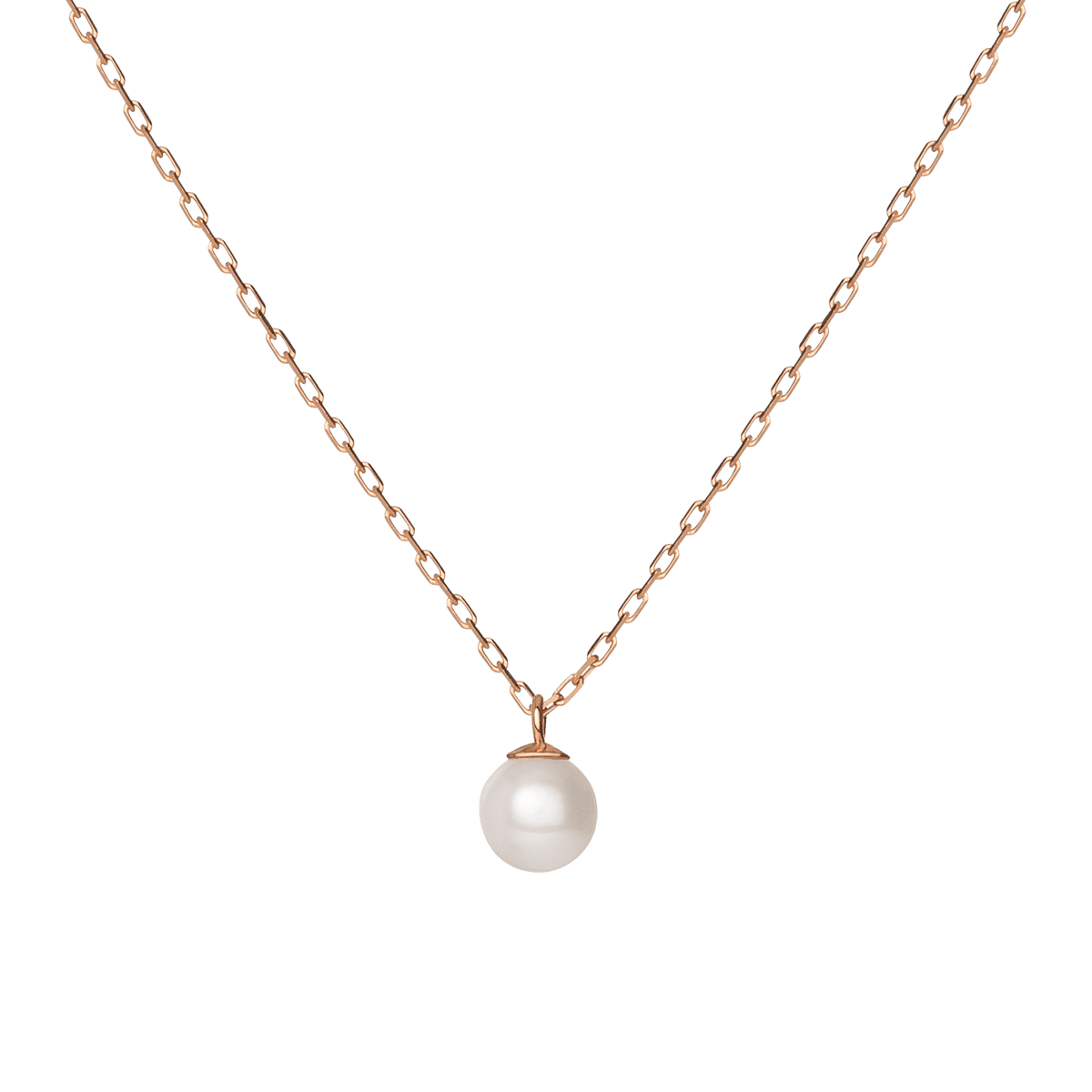 Simple Pearl Necklace Rose Gold Vermeil 14k Rose Gold 18k Rose Gold First