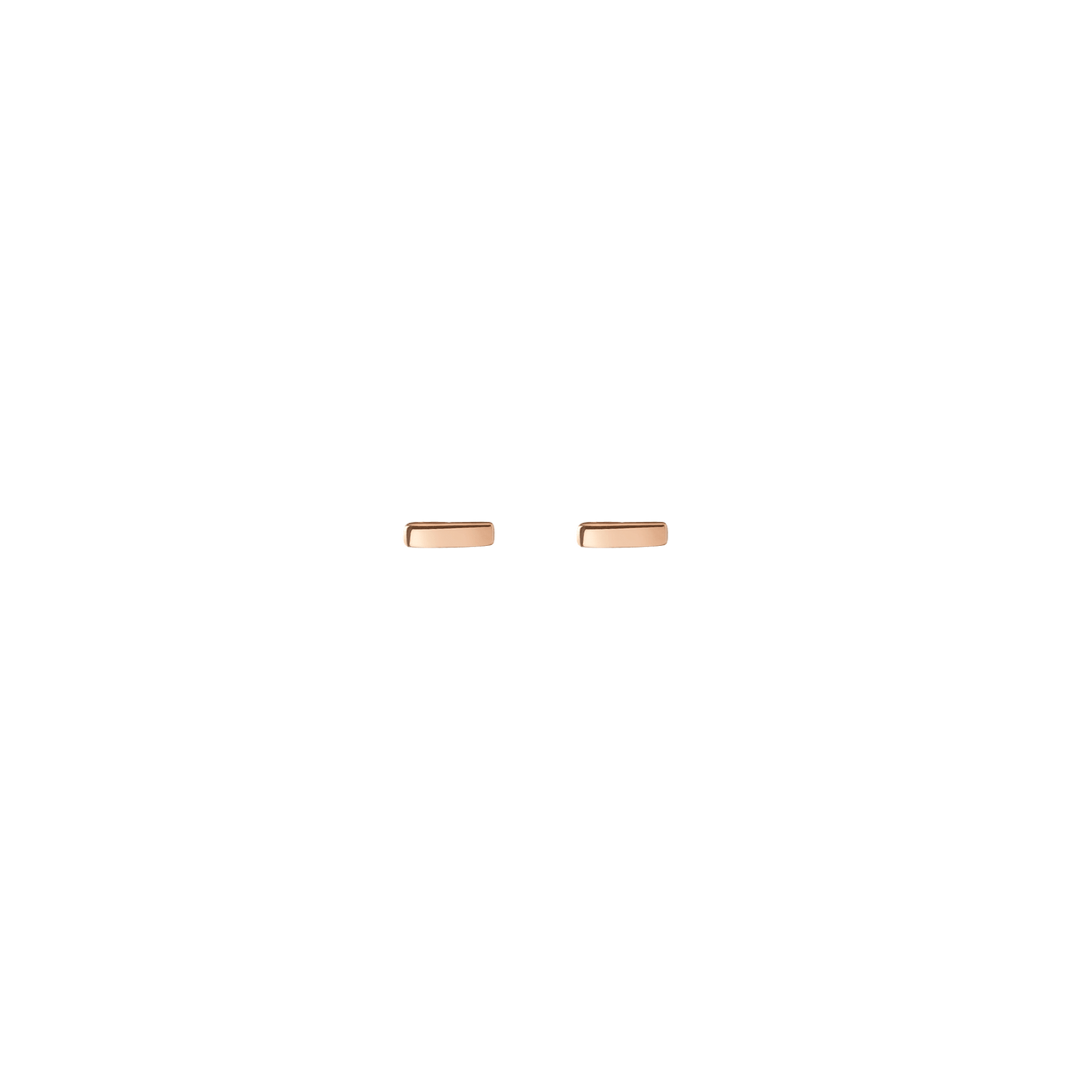 Mini Gold Bar Earring Vermeil 14k 18k Rose Gold Front First Pair | Single |