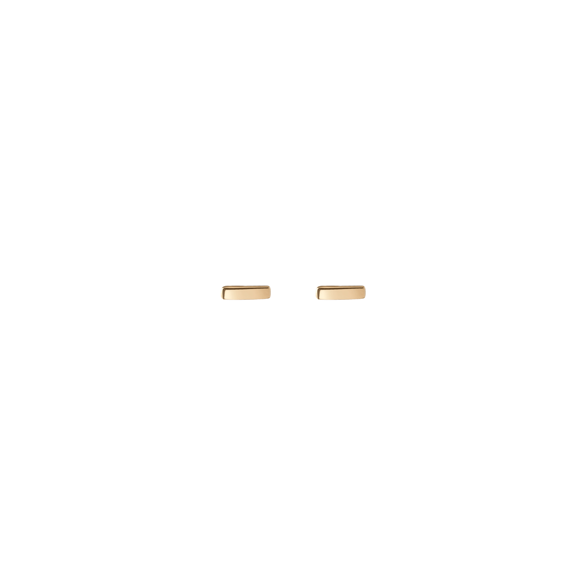 Mini Gold Bar Earring Vermeil 14k 18k Yellow Gold Front First Pair | Single |