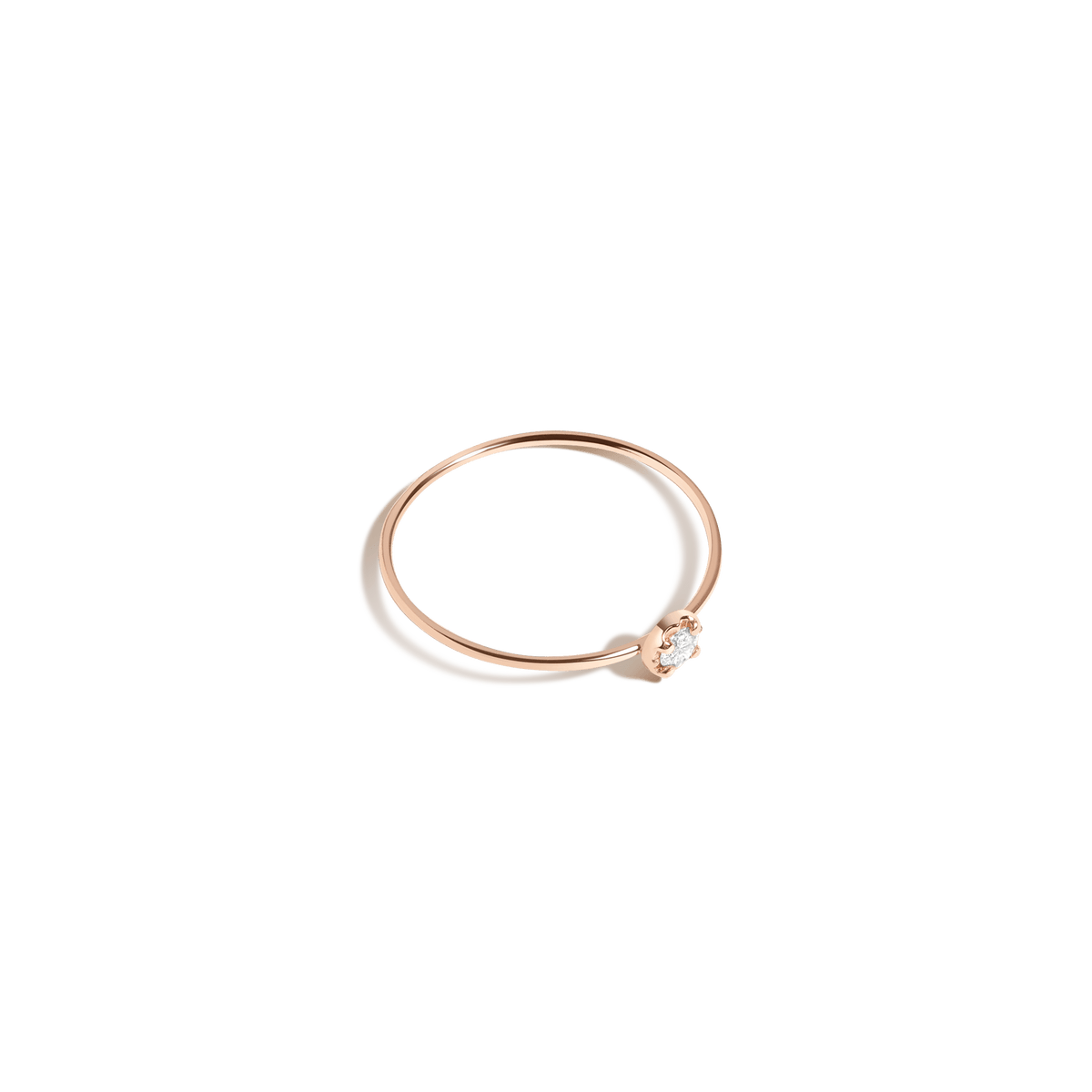 Midi Stackable Diamond Ring 14K Rose Gold 18K Rose Gold Side