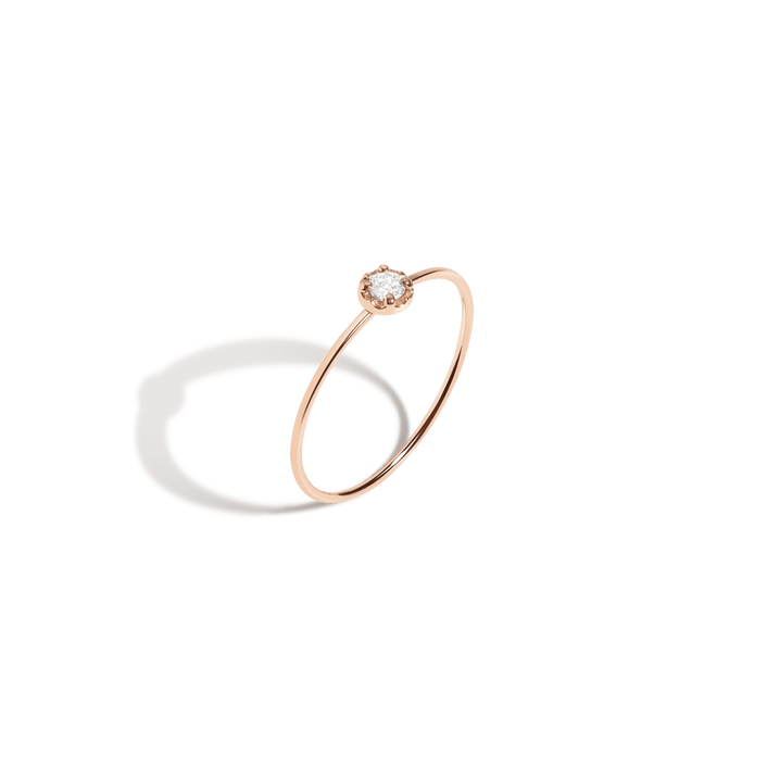 Midi Stackable Diamond Ring 14K Rose Gold 18K Rose Gold First